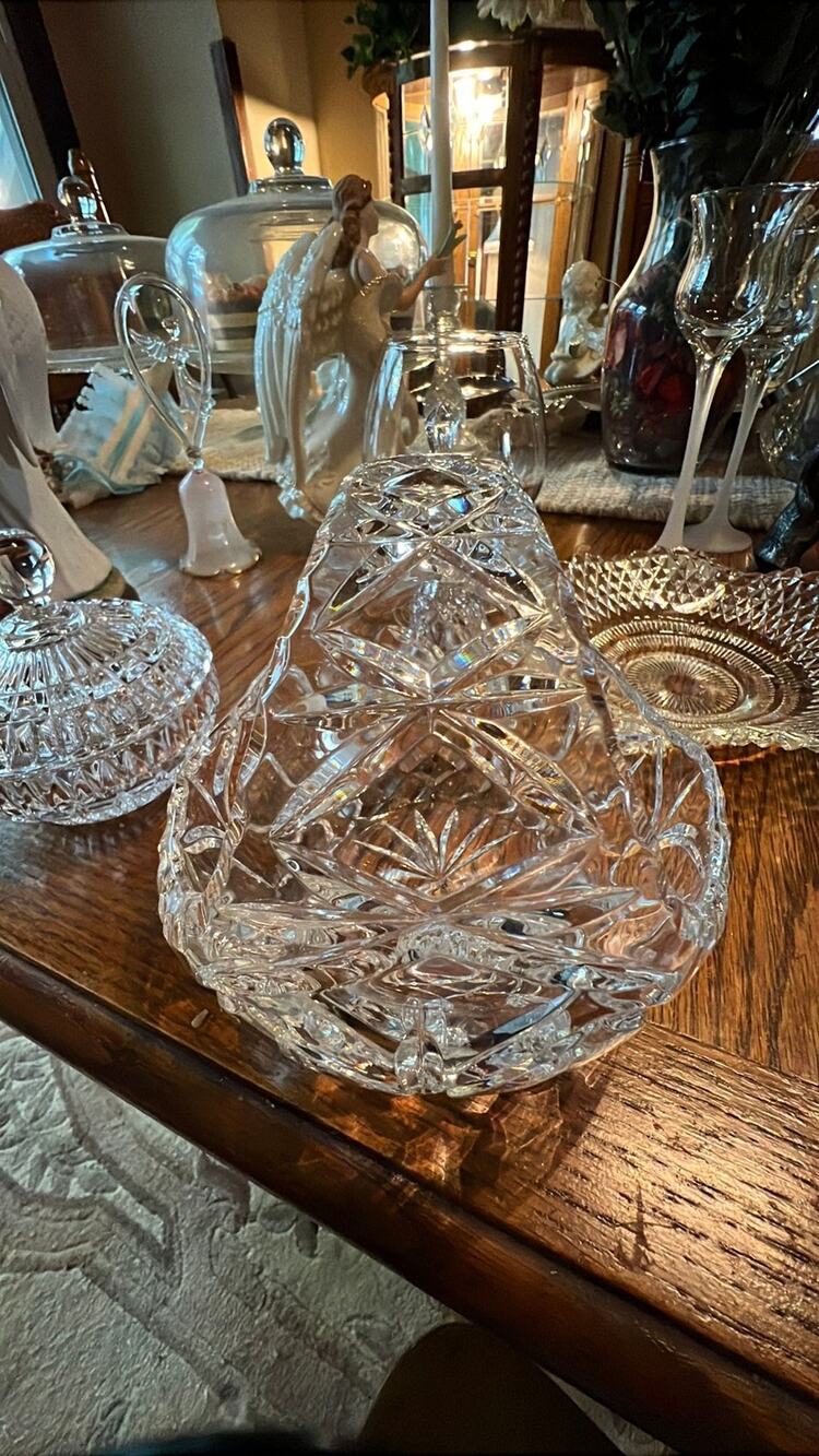 Crystal Basket/Bowl With Handle